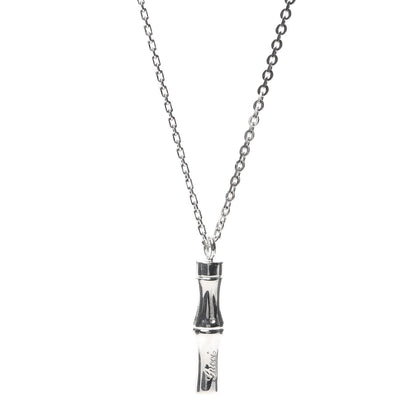 Gucci Sterling Silver Bamboo Pendant Necklace 1 of 4