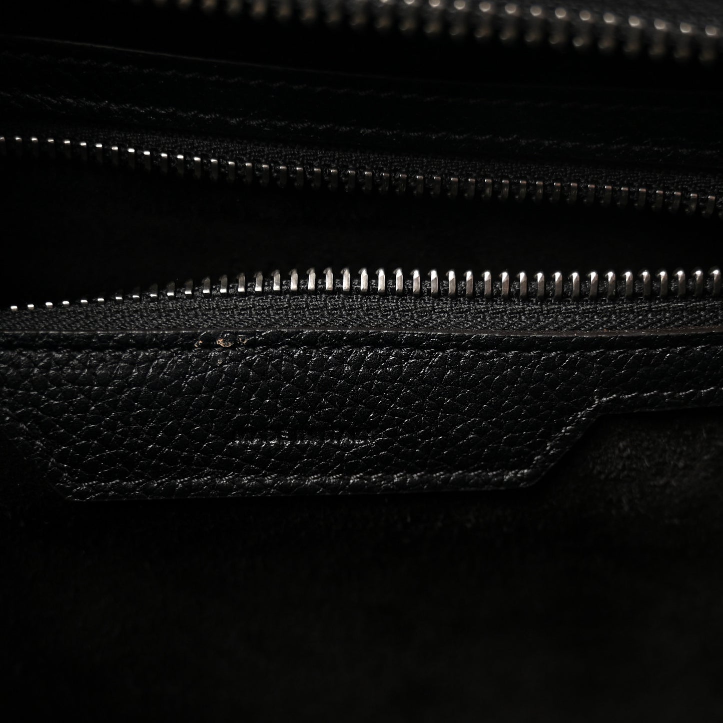 Drummed Calfskin Mini Luggage Black