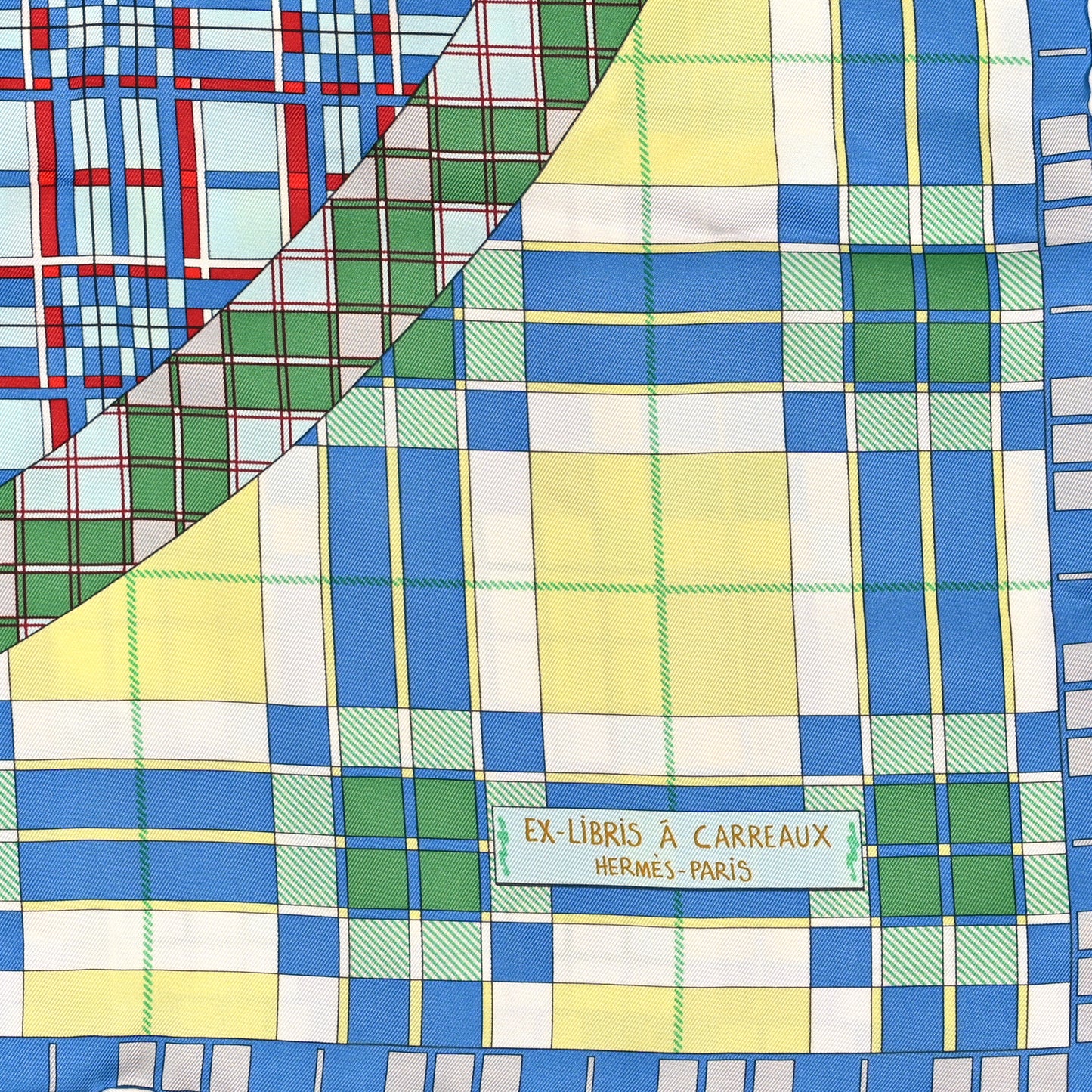 Silk Ex-Libris A Carreaux 90 Jaune Ciel Mauve