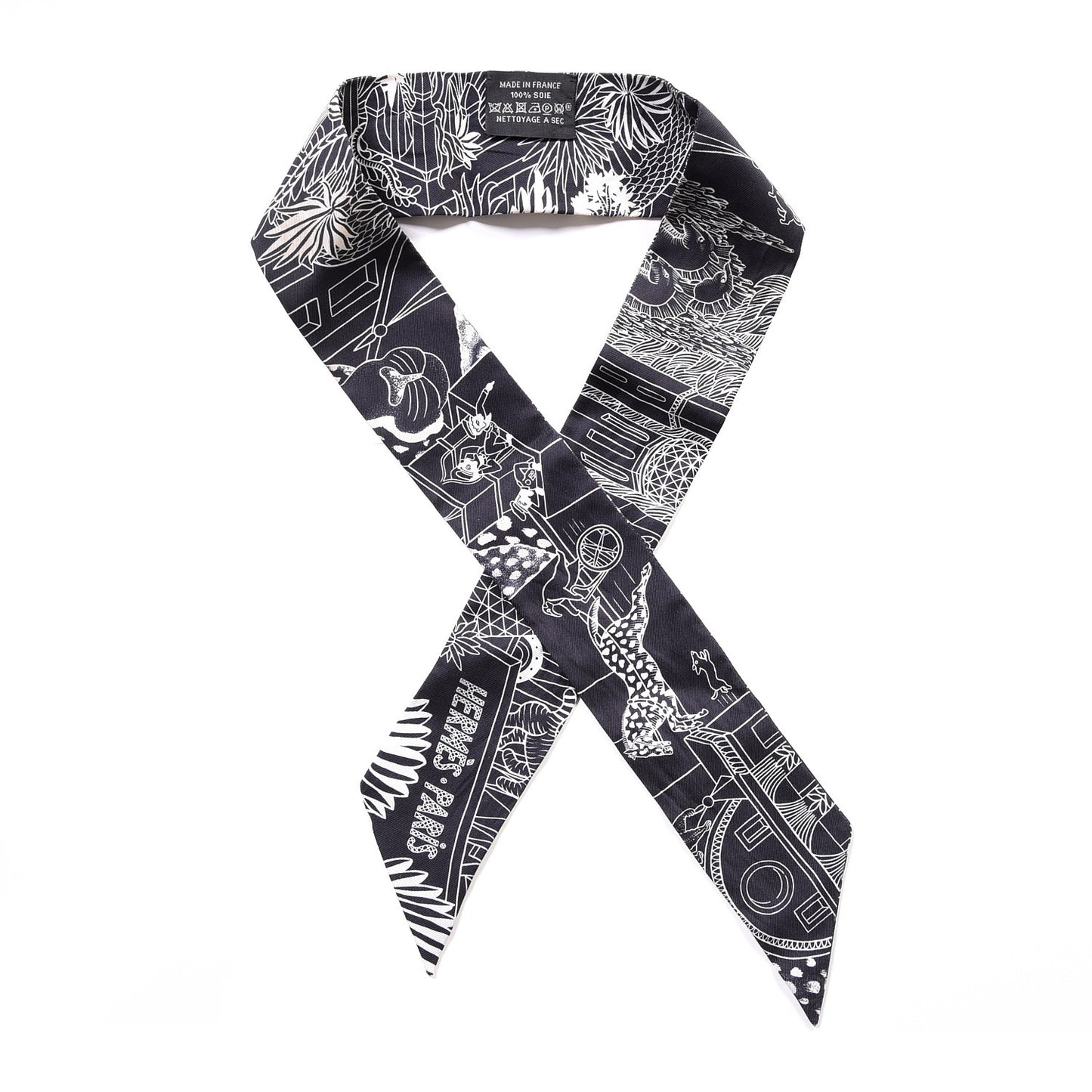 Silk Animapolis Twilly Black White