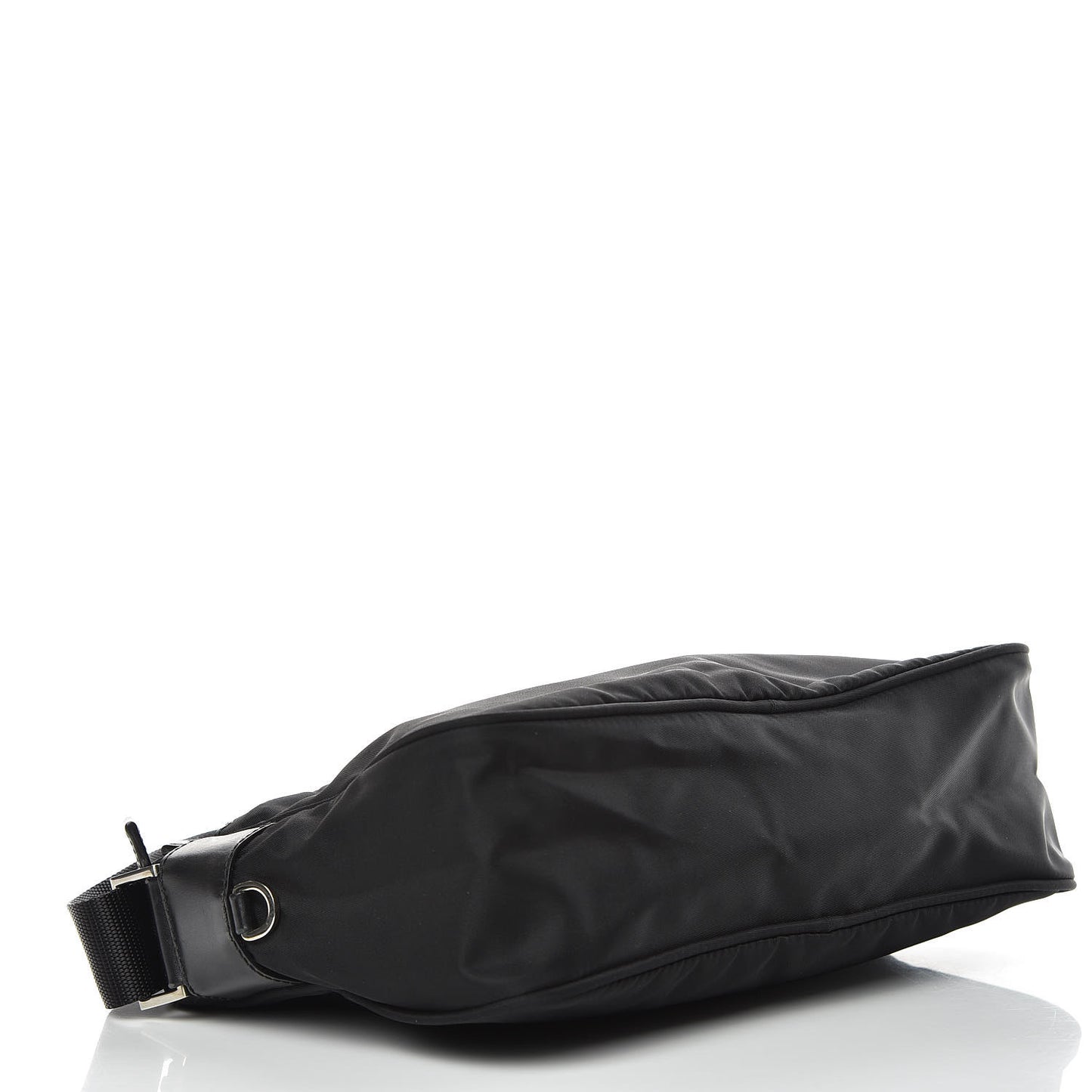 Nylon Flat Messenger Bag Black