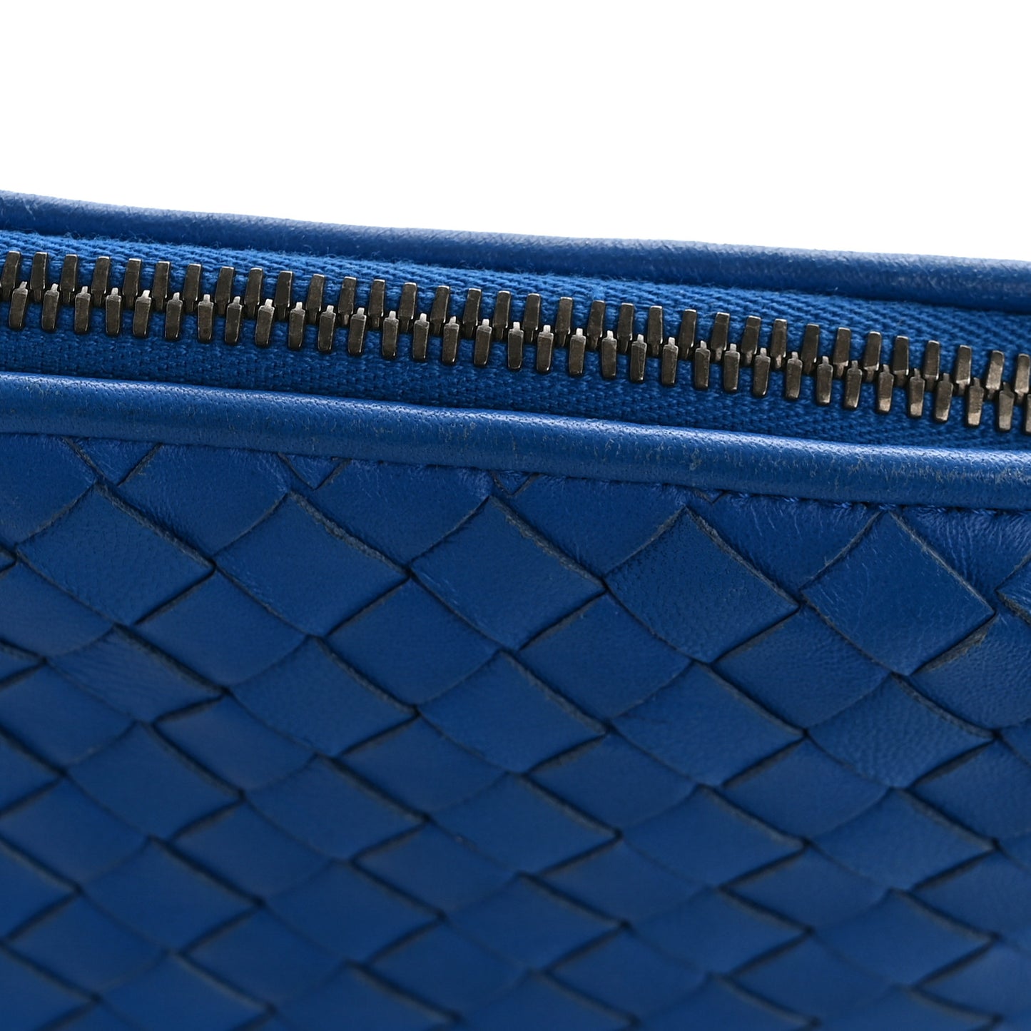 Nappa Intrecciato Double Compartment Crossbody Bag Atlantic Blue