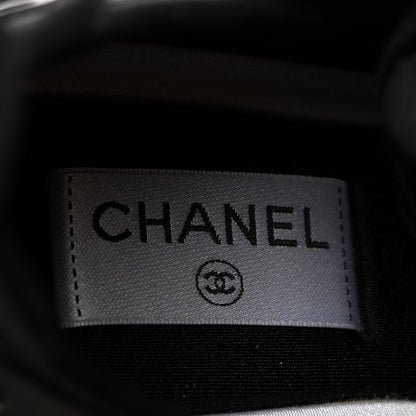 Chanel Velvet Calfskin Mixed Fibers CC Sneakers 37.5 Black 6 of 8