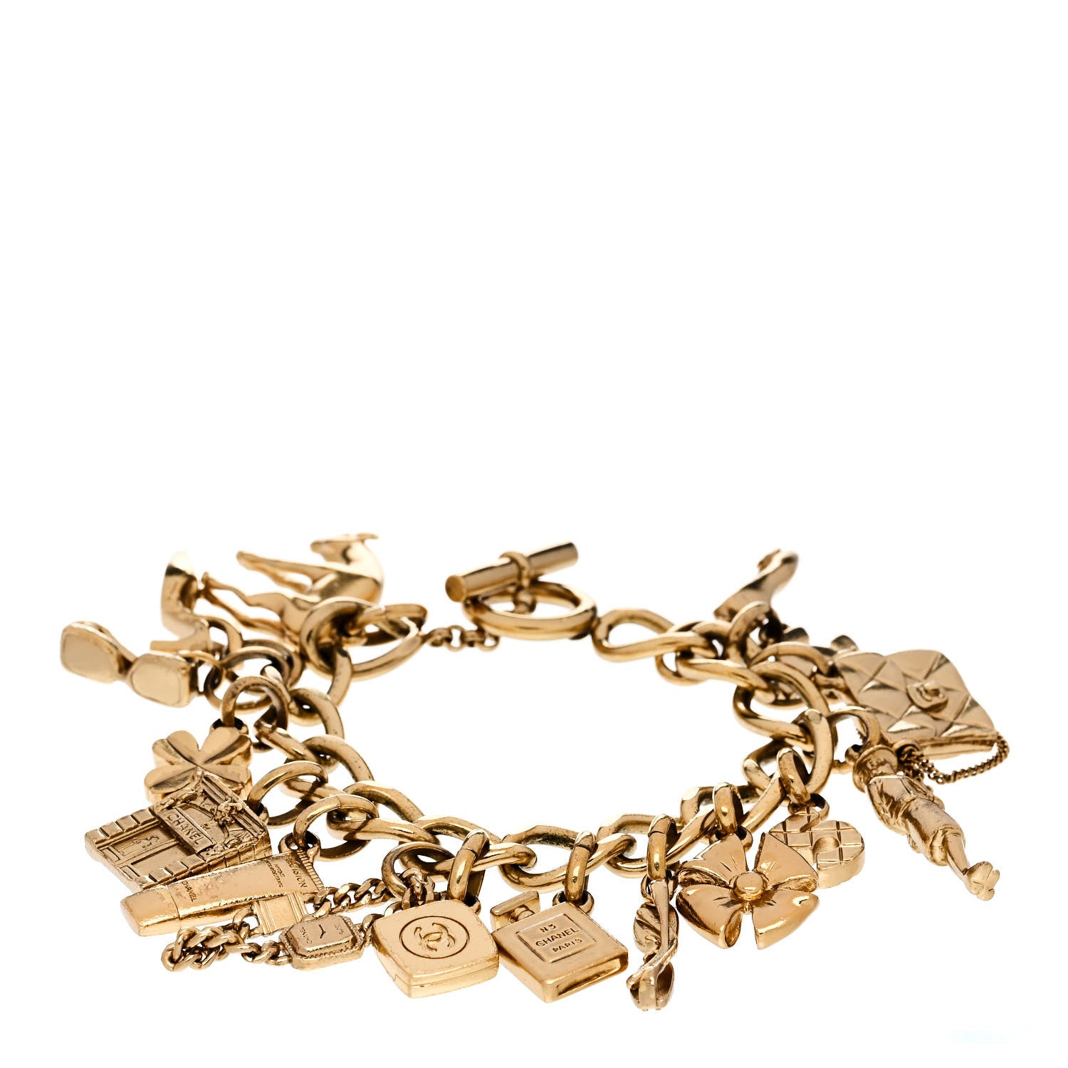 Chanel Metal Charm Bracelet Gold 1 of 6