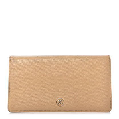 Chanel Grained Calfskin CC Button Yen Wallet Beige 1 of 13