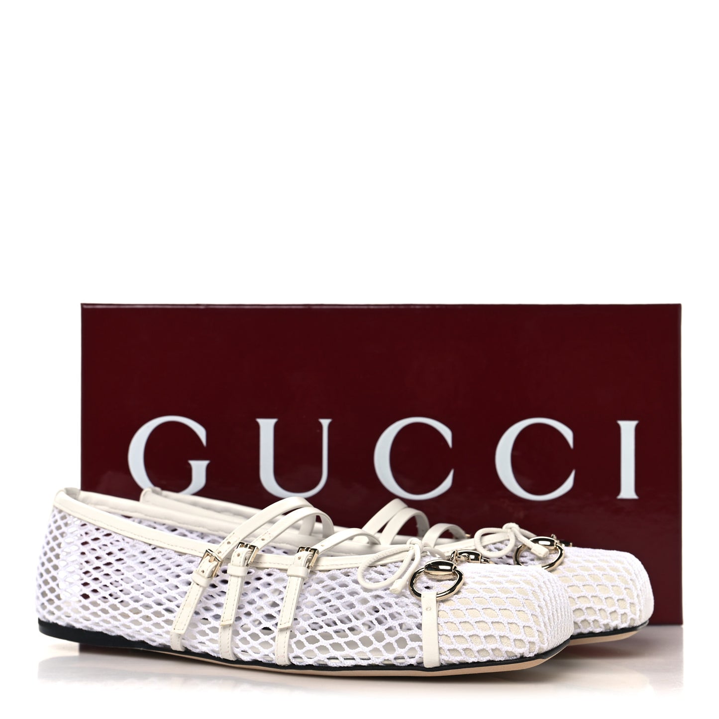 Video Net Nappa Horsebit Ballerina Flats 39 Great White
