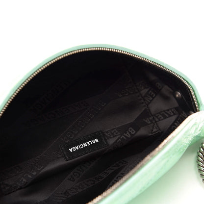 Balenciaga Shiny Calfskin Crocodile Embossed XXS Souvenir Belt Bag Green 4 of 11