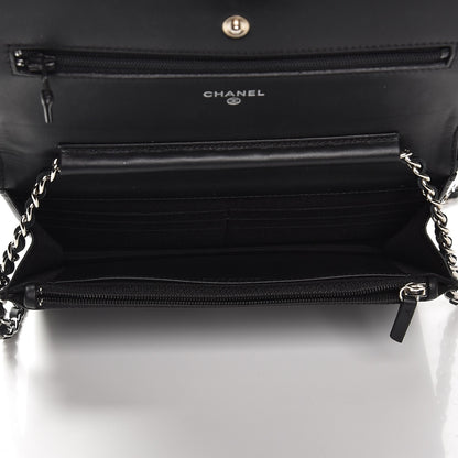 Chanel Patent Quilted Wallet On Chain WOC Black 5 of 9