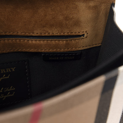 Burberry Derby Calfskin House Check Small Macken Crossbody Bag Black 7 of 10