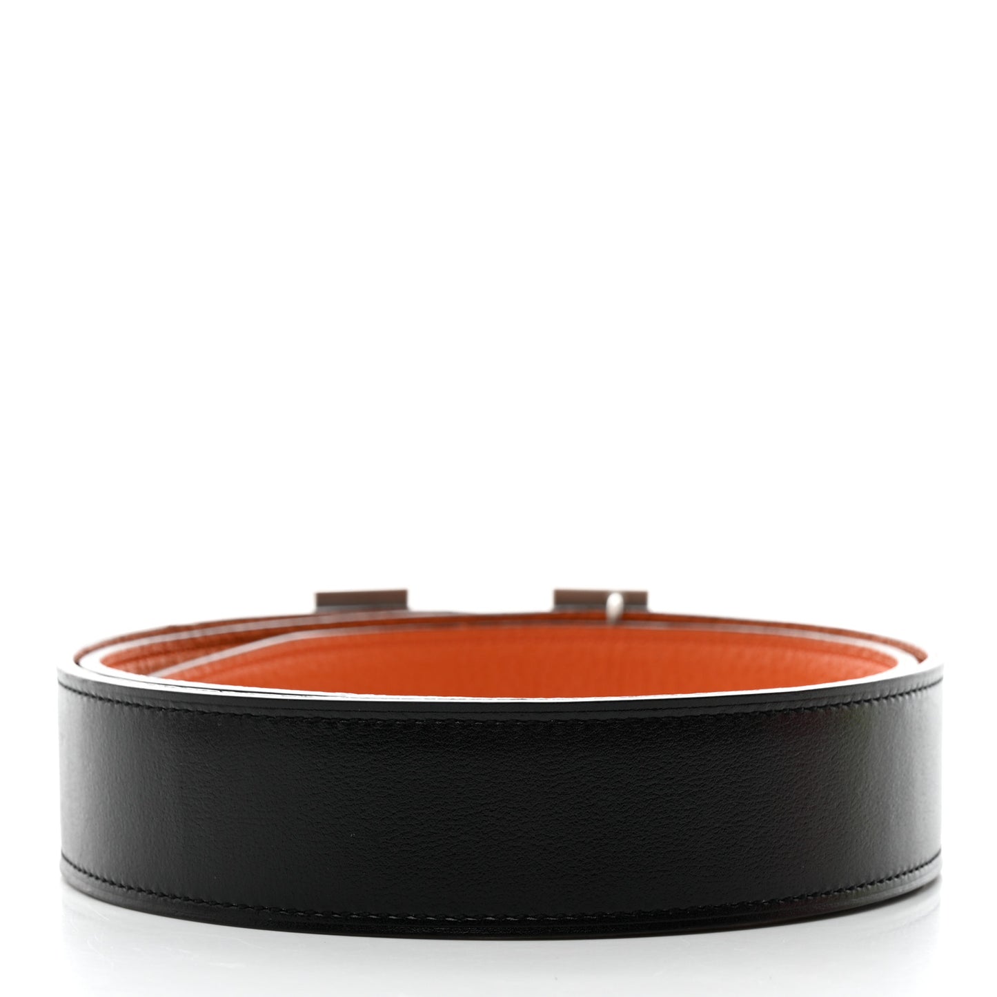 Box Togo Reversible 32mm Guilloche H Belt 80 32 Black Orange