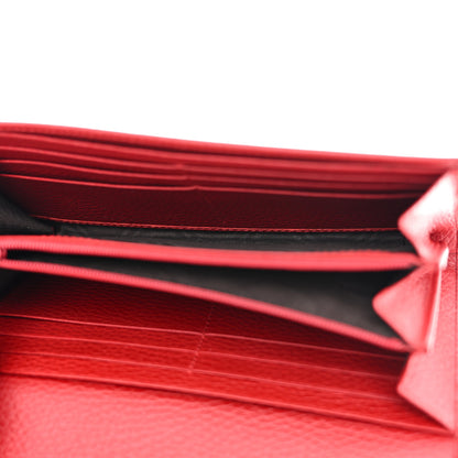 Gucci Dollar Calfskin GG Marmont Continental Wallet Hibiscus Red 5 of 8