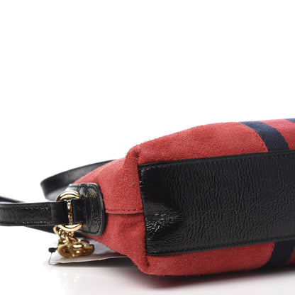 Gucci Suede Patent Web GG Small Ophidia Dome Shoulder Bag Hibiscus Red 9 of 11