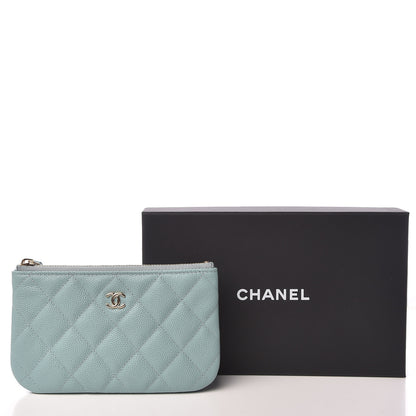 Chanel Caviar Quilted Small Cosmetic Case Light Blue 8 of 8