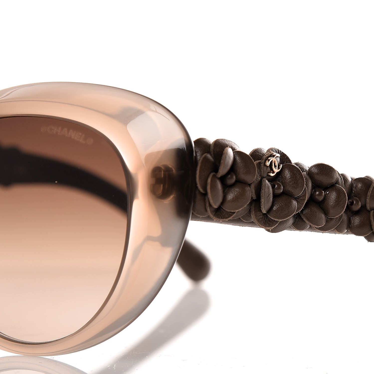 Chanel Lambskin Camellia CC Sunglasses 5318-Q Brown 7 of 9