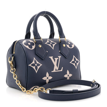 Louis Vuitton Empreinte Monogram Giant Speedy Bandouliere 20 Navy Creme 3 of 9