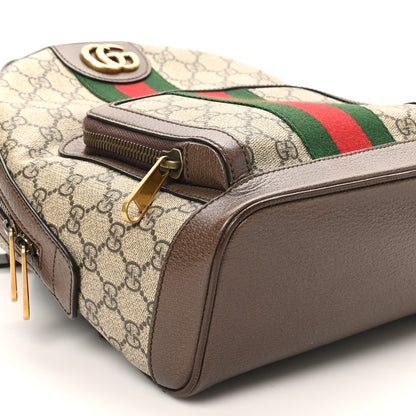 Gucci GG Supreme Monogram Calfskin Web Small Ophidia Day BackpacK Beige Ebony New Acero 9 of 10