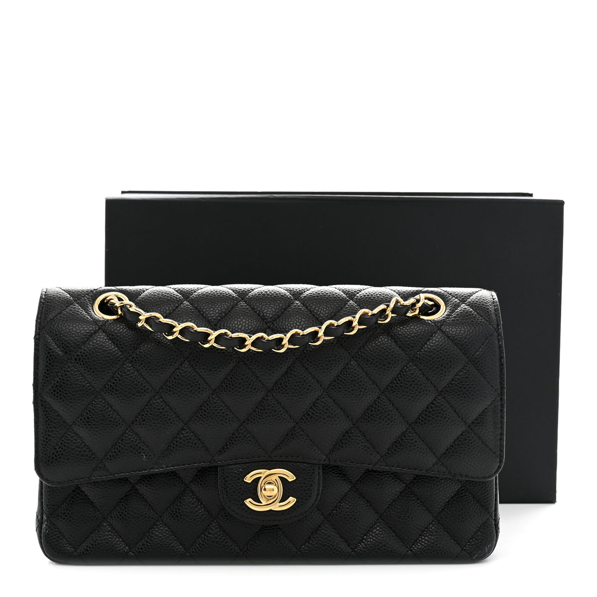 Chanel Caviar Quilted Medium Double Flap Black 12 of 12