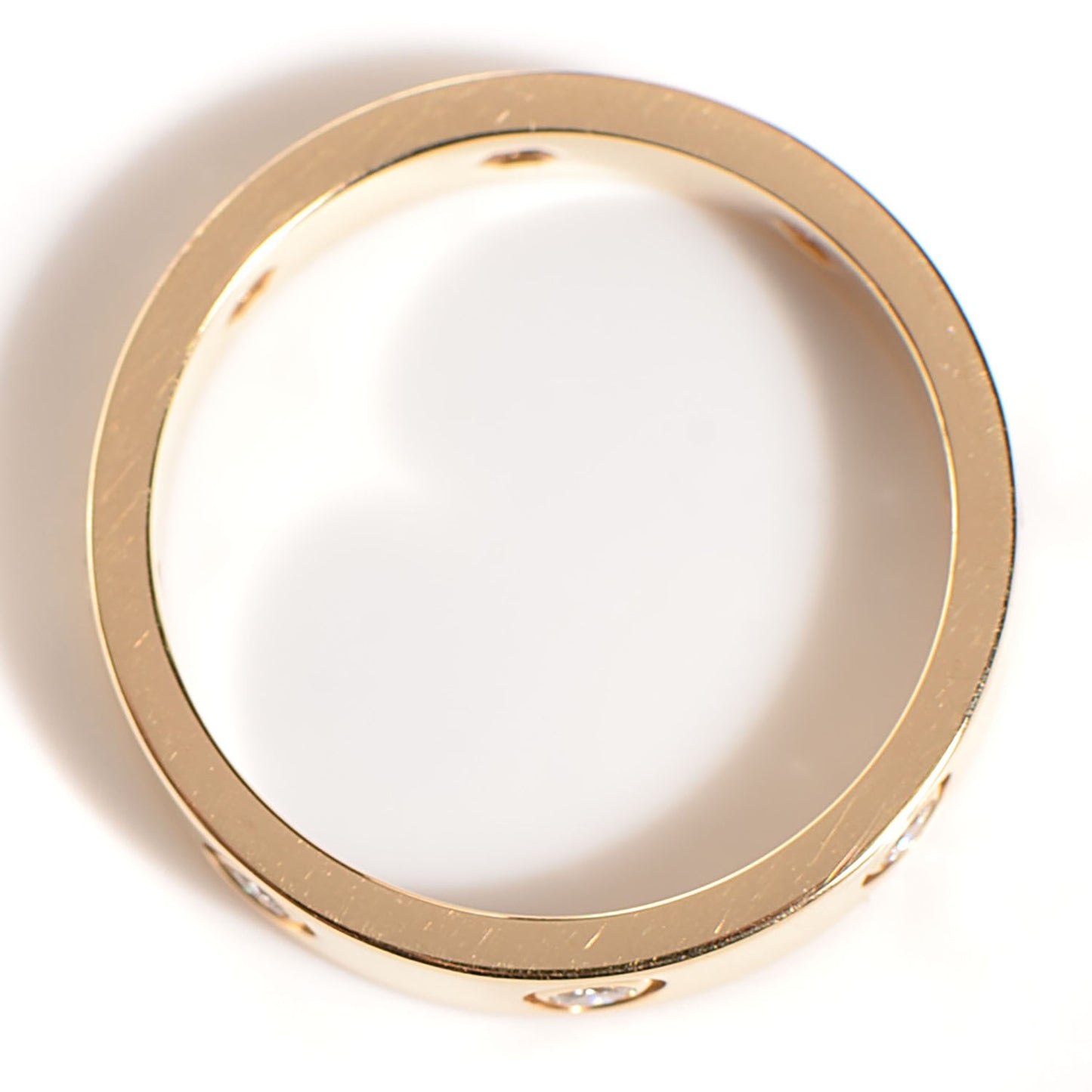 18K Yellow Gold 8 Diamond 4mm LOVE Wedding Band Ring 50 5.25