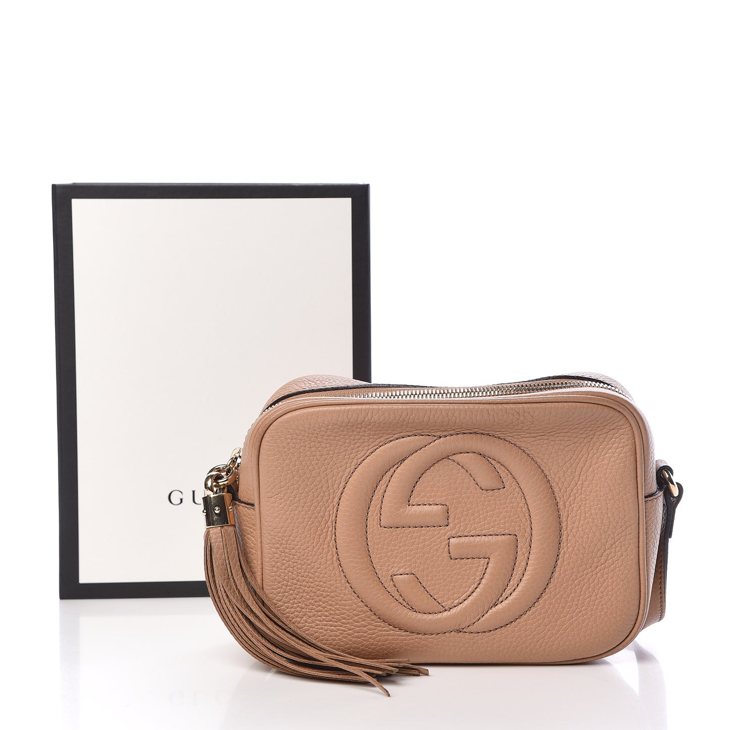 Pebbled Calfskin Small Soho Disco Bag Camelia