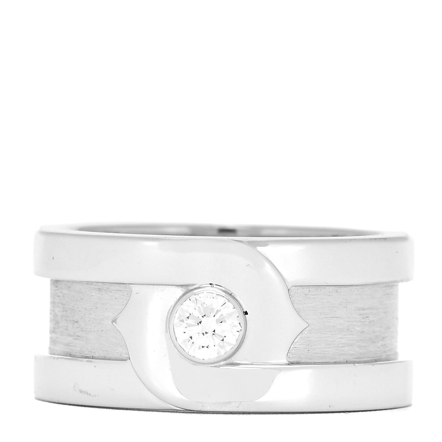 18K White Gold Diamond C De Cartier Ring 51 5.75