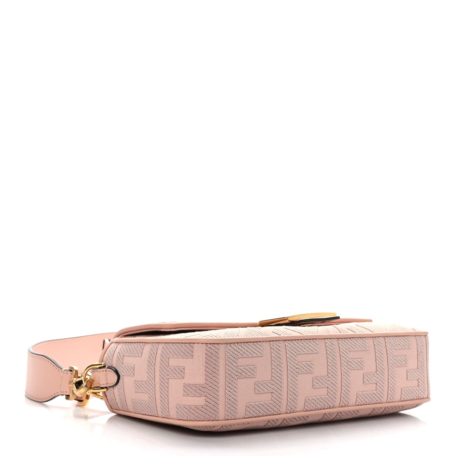 Fendi Canvas Vitello King Extra Strap FF Embroidered Baguette Baby Pink 4 of 9