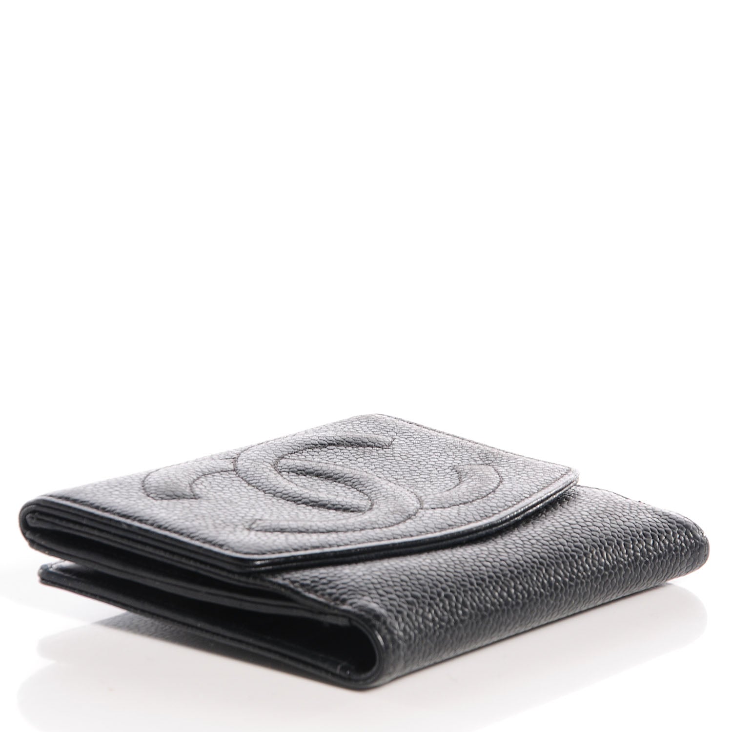 Chanel Caviar Compact CC Wallet Black 4 of 9