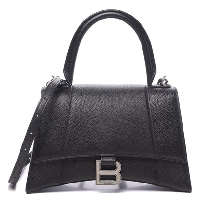 Balenciaga Grained Calfskin Small Hourglass Top Handle Bag Black 1 of 10