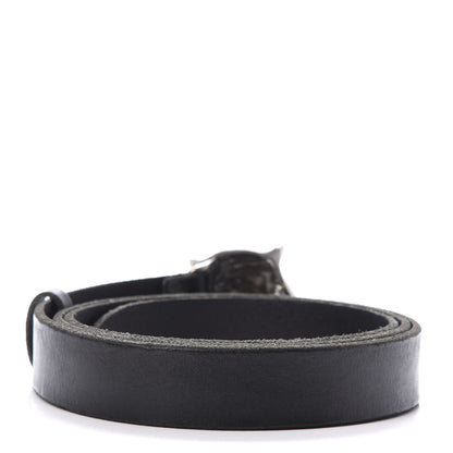 Gucci Calfskin Brass Feline Buckle Belt 115 46 Black 2 of 4