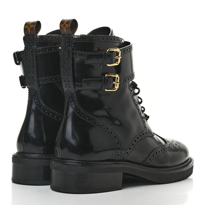 Louis Vuitton Glazed Calfskin Midtown Ankle Boots 40 Black 4 of 9