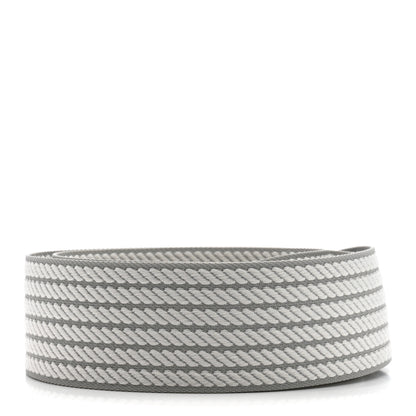 Hermes Toile Swift 50mm Sangle Cordage Shoulder Strap Bleu Glacier Gris Pale Etoupe 2 of 5