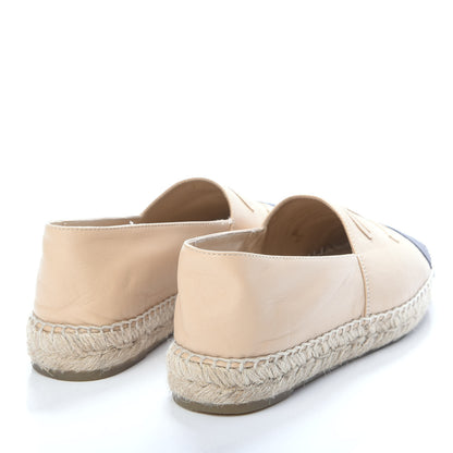Chanel Lambskin CC Espadrilles 38 Beige Black 4 of 10