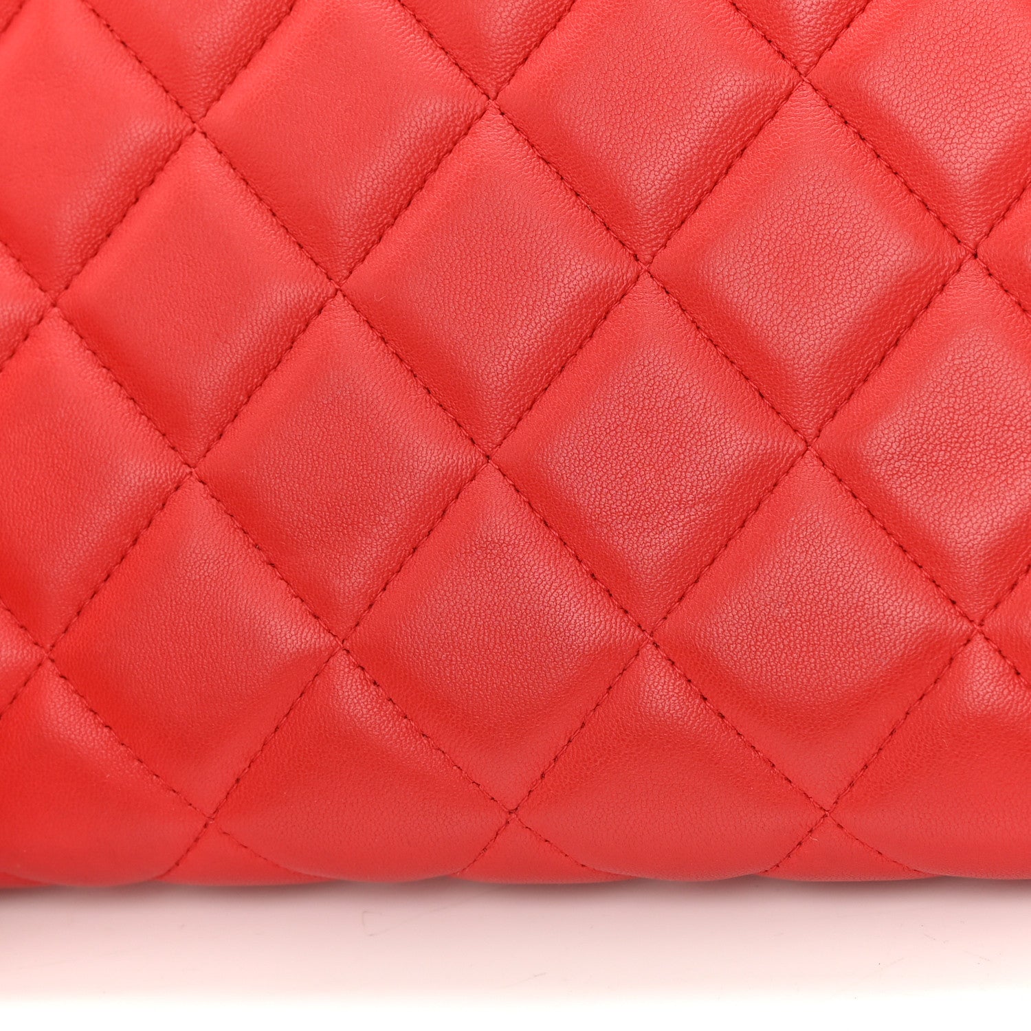 Chanel Lambskin Quilted Clutch with Chain Flap Red 17 of 19