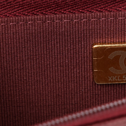 Chanel Caviar Quilted Studded CC Wallet On Chain WOC Burgundy 8 of 12