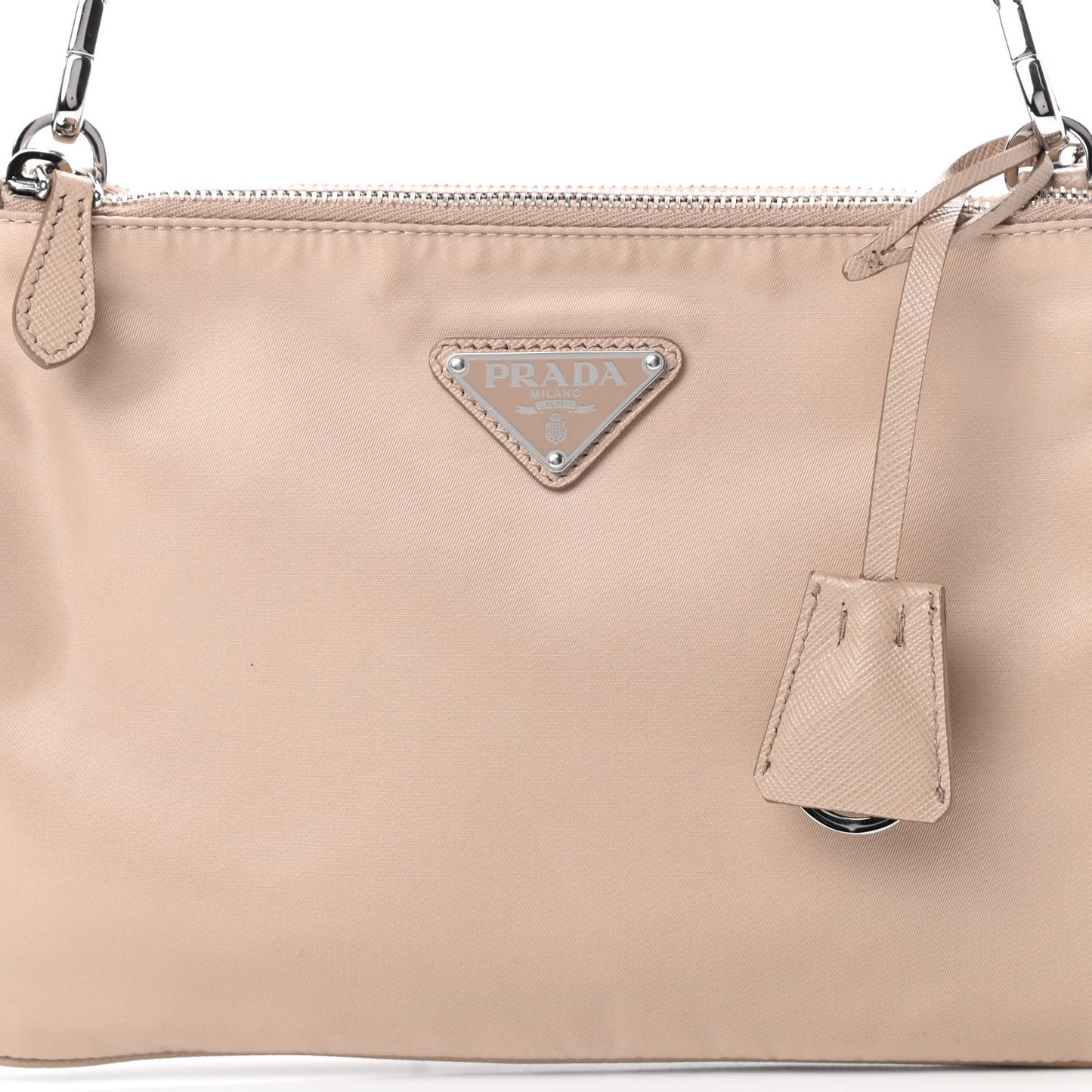 Re-Nylon Saffiano Re-Edition 2000 Double Zip Crossbody Bag Cammeo