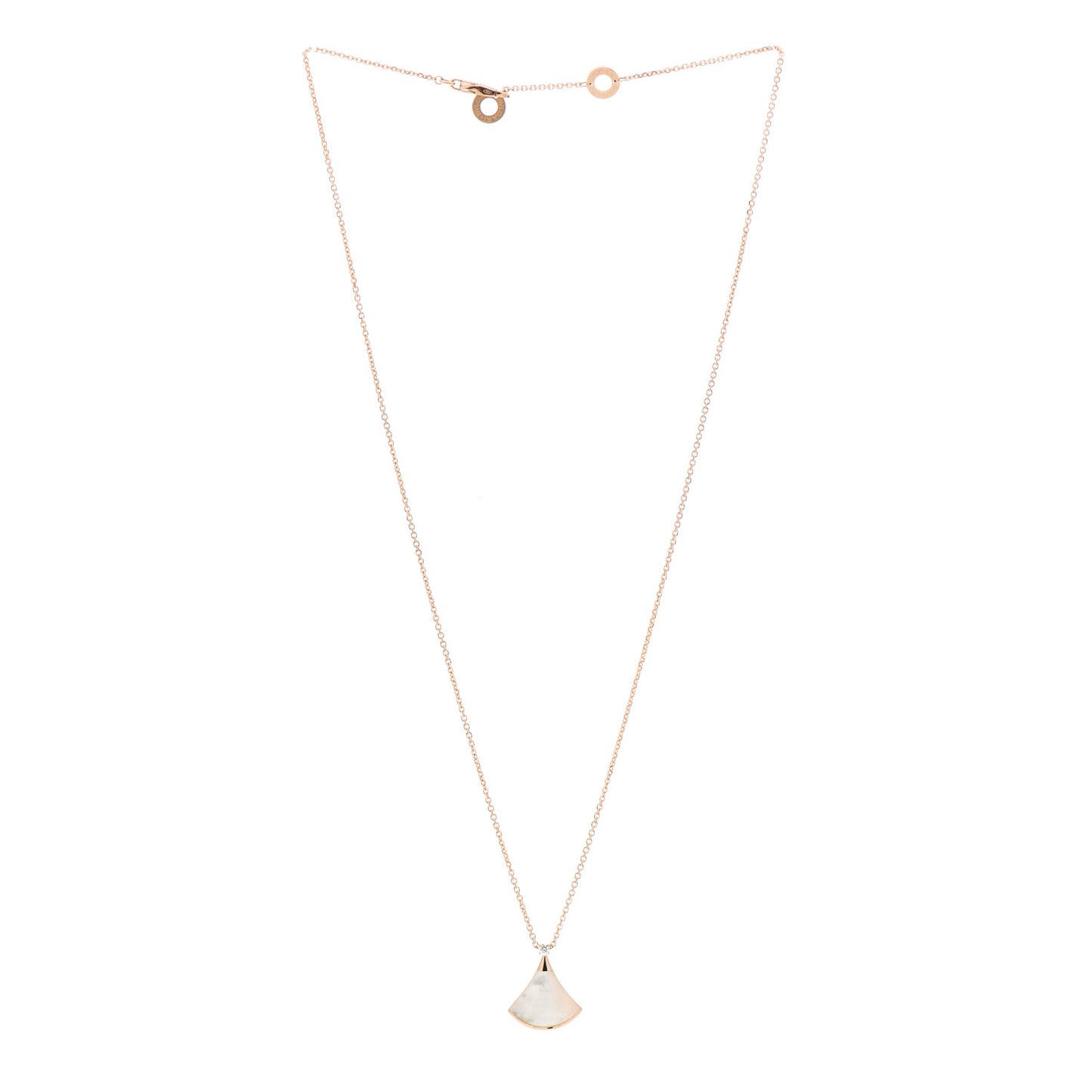 18K Rose Gold Diamond Mother of Pearl Small Divas' Dream Pendant Necklace
