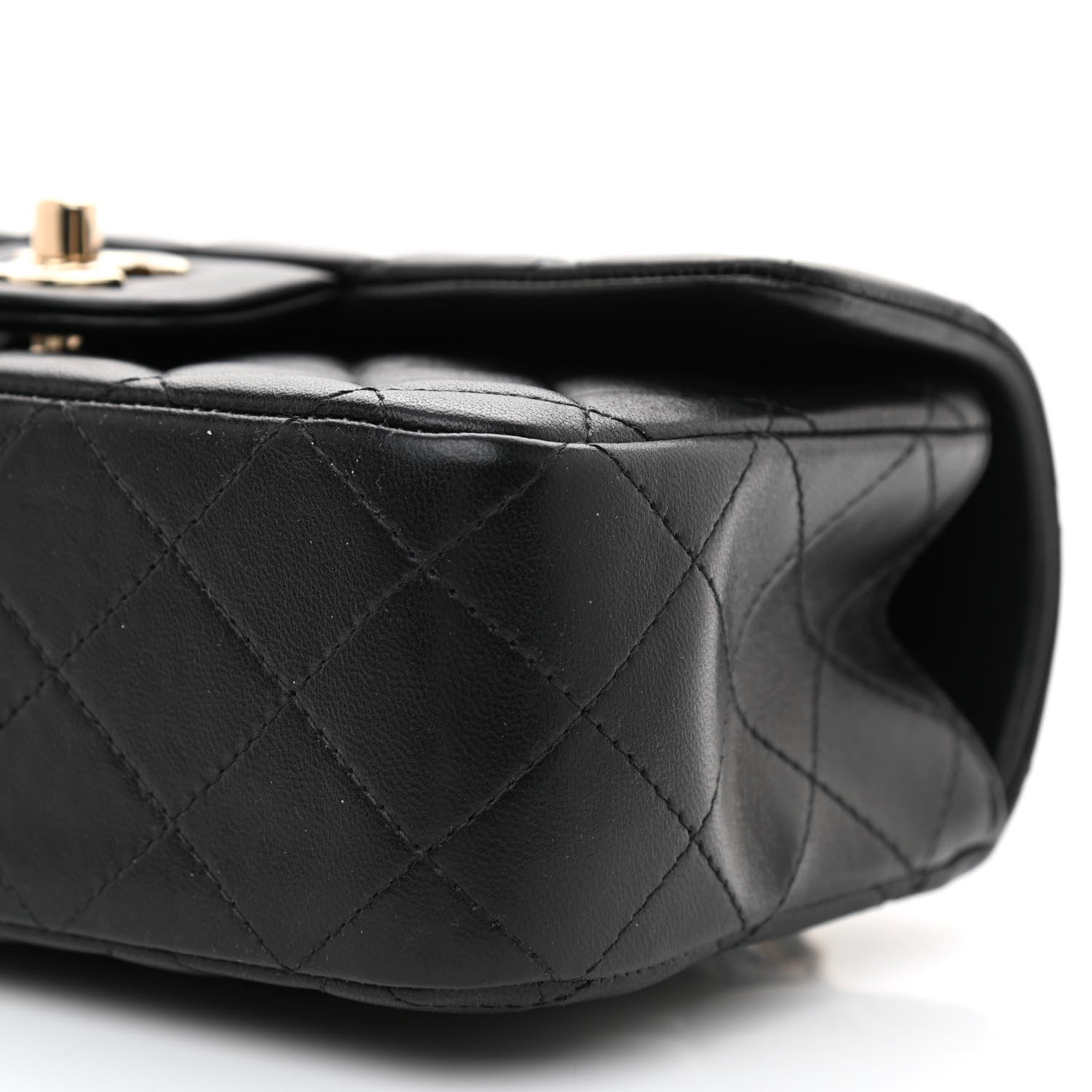 Chanel Lambskin Quilted Mini Top Handle Rectangular Flap Black 10 of 10