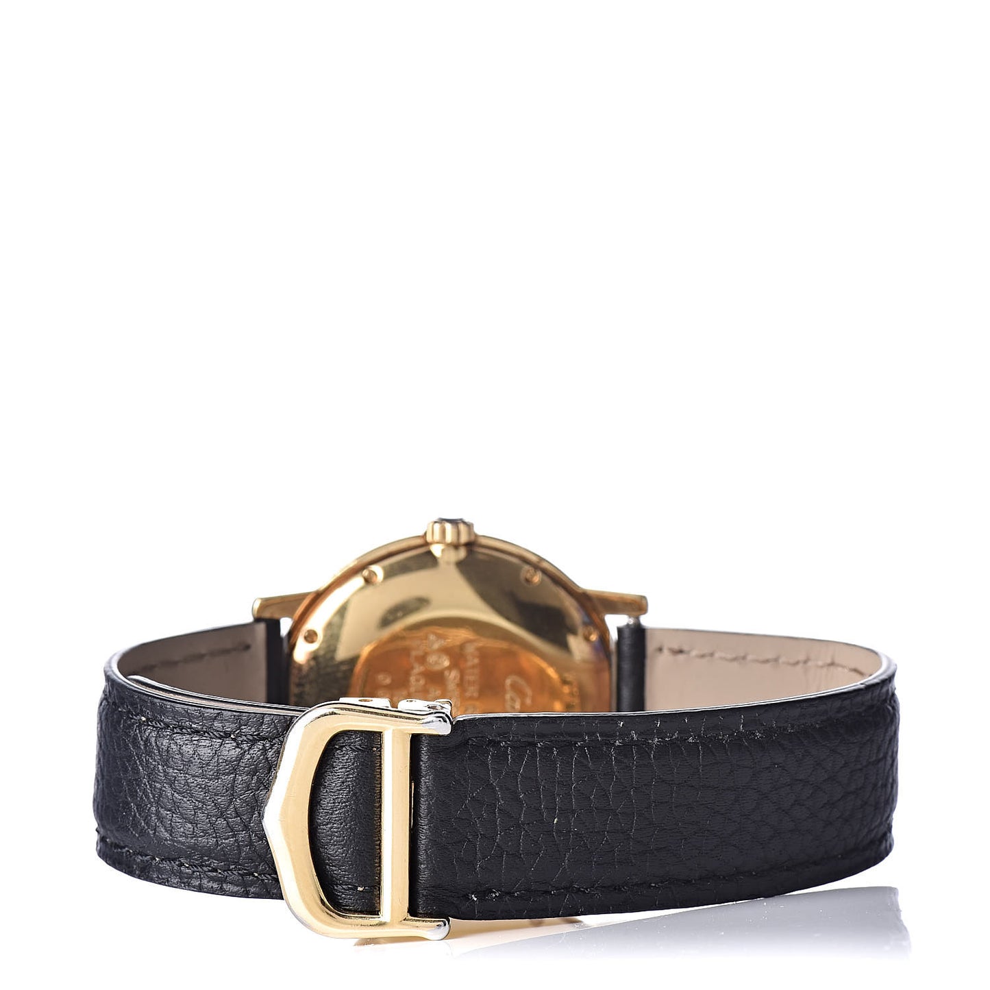 Sterling Silver Vermeil Calfskin 33mm Must De Cartier Quartz Watch