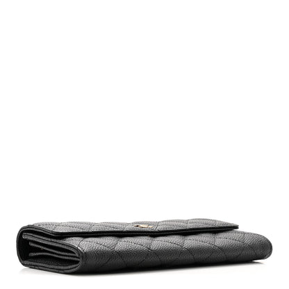 Chanel Caviar Quilted Large Gusset Flap Wallet Black 4 of 10