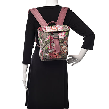Gucci GG Supreme Monogram Blooms Small Single Buckle Backpack Beige Multicolor Dry Rose 2 of 10