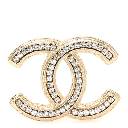 Chanel Crystal CC Brooch Gold 1 of 4