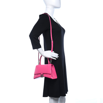 Balenciaga Shiny Box Calfskin Small Hourglass Top Handle Bag Hot Pink 2 of 17