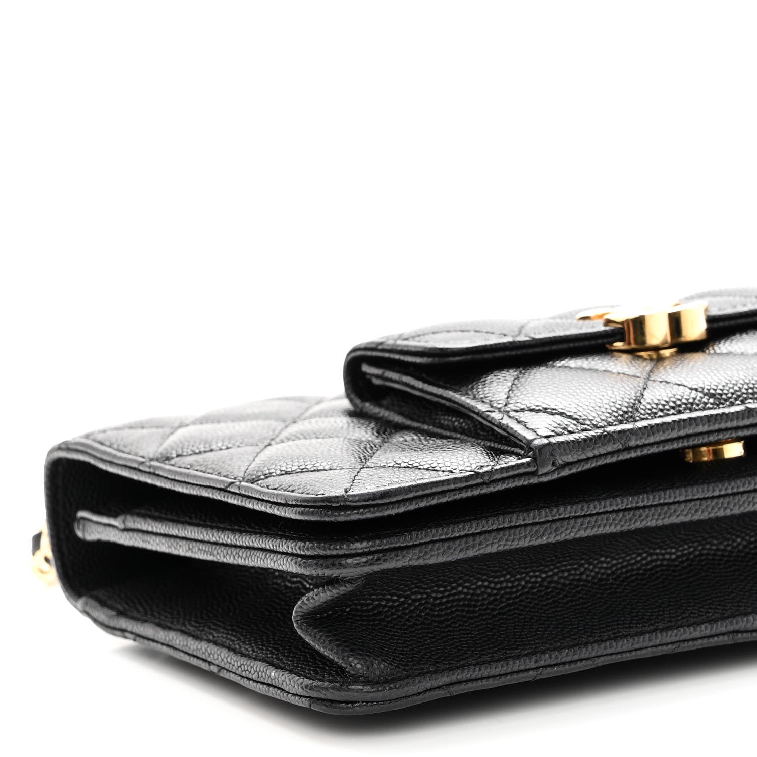 Chanel Caviar Quilted Pocket Twins Wallet On Chain WOC Black 10 of 11