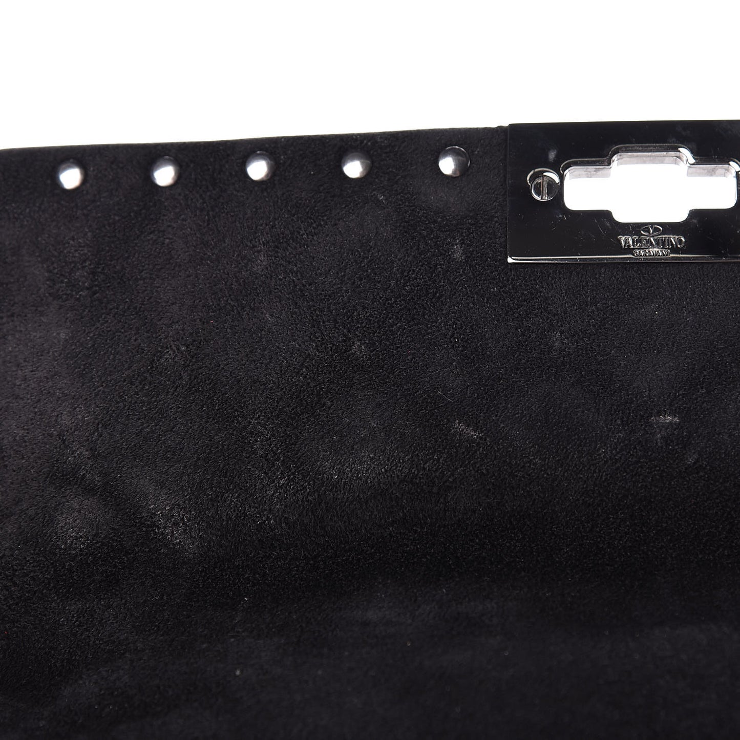 Craquele Nappa Medium Rockstud Spike Shoulder Bag Black