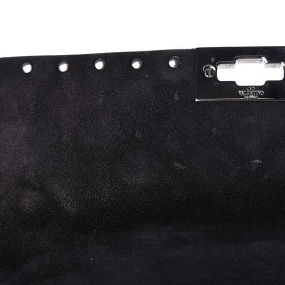 Valentino Garavani Craquele Nappa Medium Rockstud Spike Shoulder Bag Black 10 of 11
