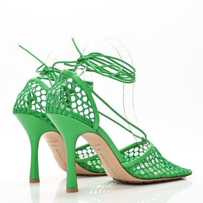 Bottega Veneta Mesh Nappa Stretch Ankle Tie 90mm Sandals 39.5 Grass 4 of 7
