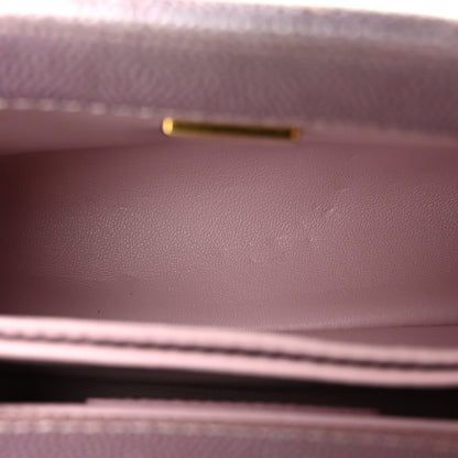 Chanel Metallic Caviar Quilted Extra Mini Coco Handle Flap Light Pink 5 of 10