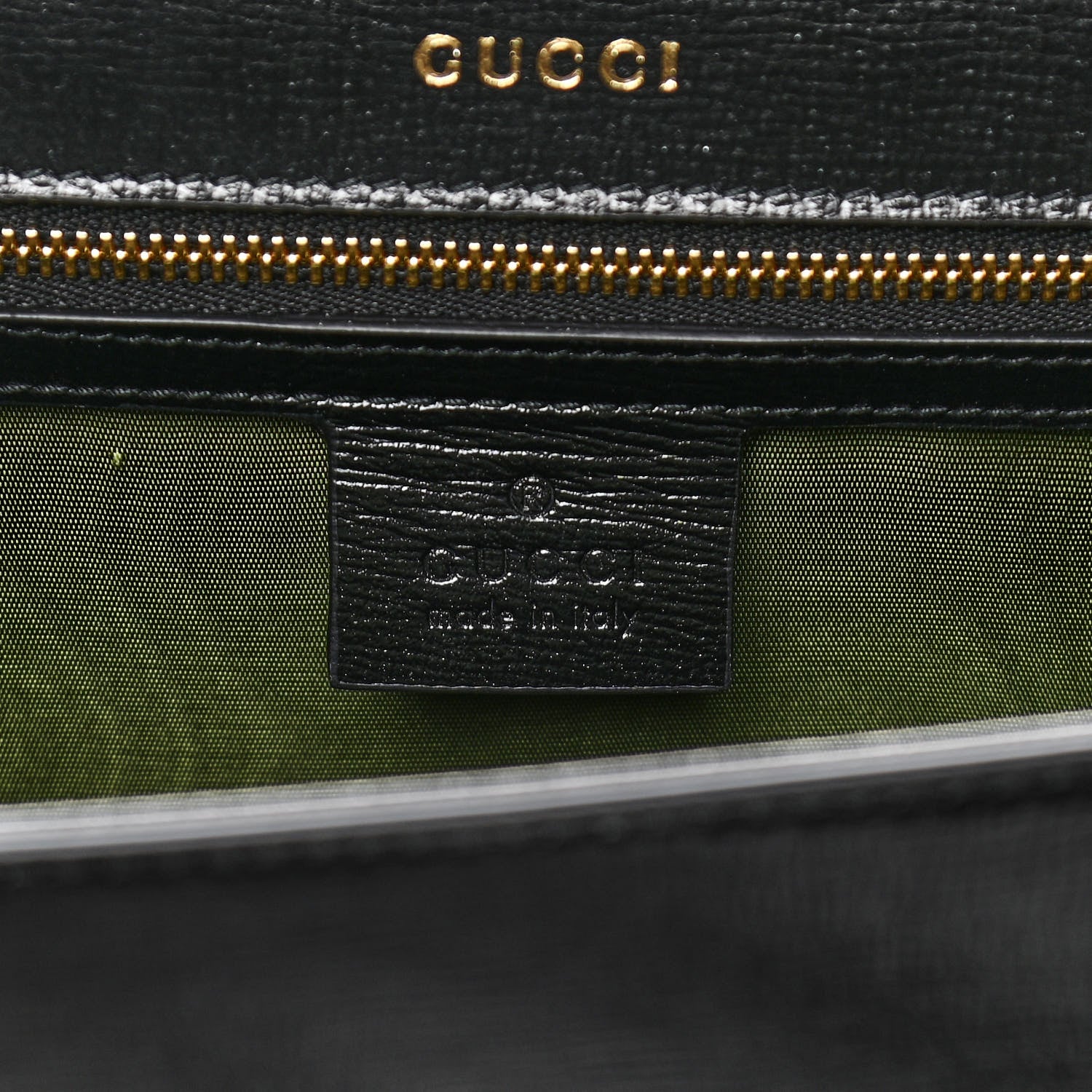 Gucci Textured Calfskin Medium Torchon GG Ring Shoulder Bag Black 6 of 17