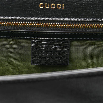 Gucci Textured Calfskin Medium Torchon GG Ring Shoulder Bag Black 6 of 17
