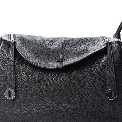 Hermes Taurillon Clemence Lindy 34 Black 6 of 9