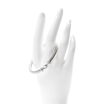 David Yurman Sterling Silver Diamond 5mm Cable Buckle Bracelet 2 of 4